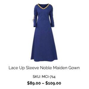 Lace Up Sleeve Noble Maiden Gown in Green
